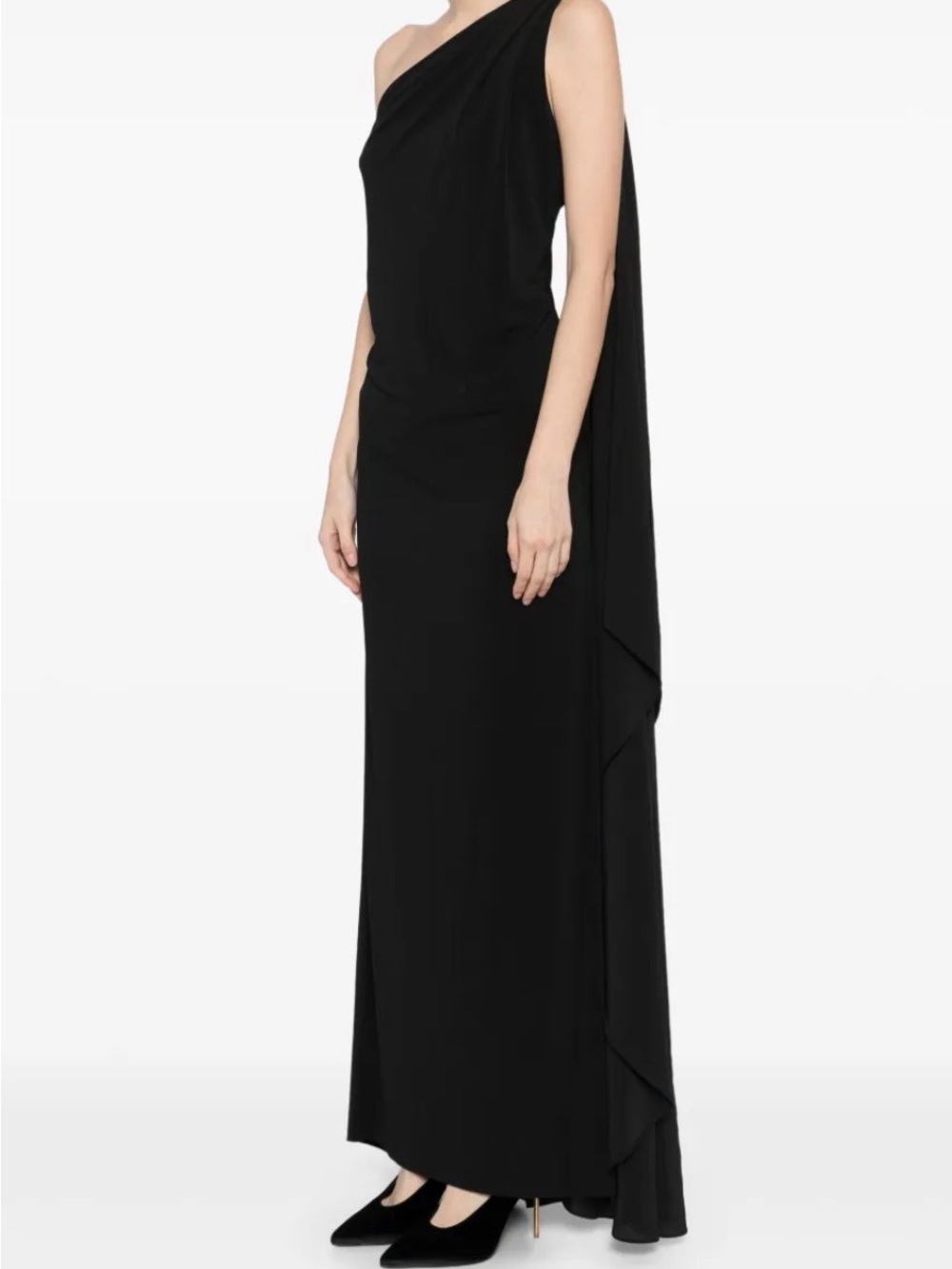 Alice + Olivia Womens  Anja One Shoulder Draped Maxi Dress 4 - Picture 2 of 5